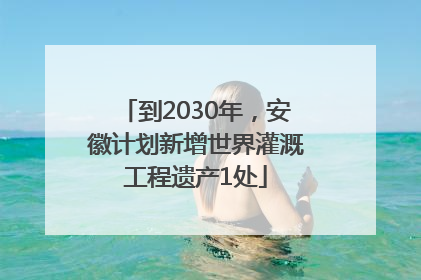 到2030年，安徽计划新增世界灌溉工程遗产1处