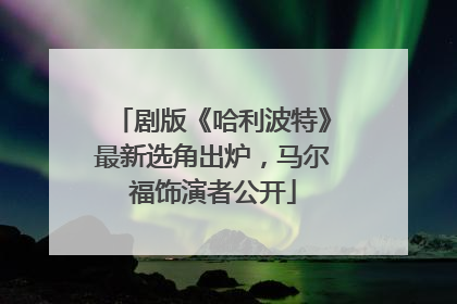 剧版《哈利波特》最新选角出炉，马尔福饰演者公开