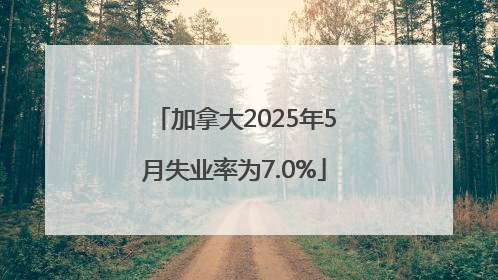 加拿大2025年5月失业率为7.0%