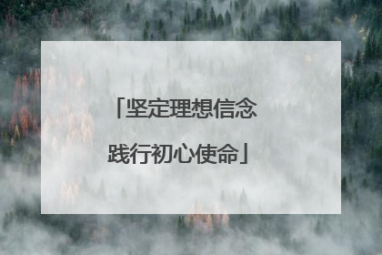 坚定理想信念 践行初心使命