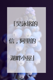 吴泳铭的信，阿里的湖畔小屋
