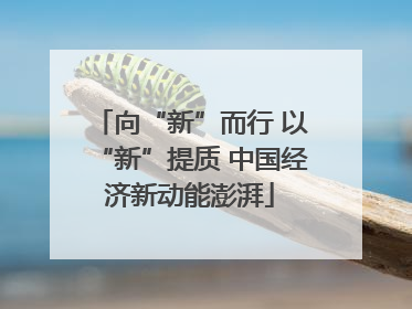 向“新”而行 以“新”提质 中国经济新动能澎湃