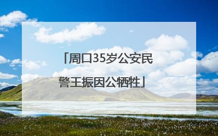 周口35岁公安民警王振因公牺牲