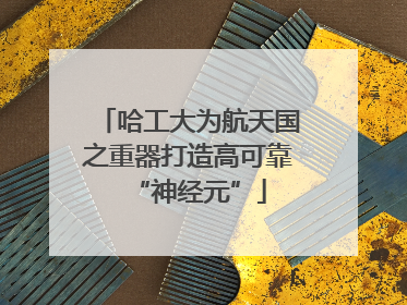 哈工大为航天国之重器打造高可靠“神经元”