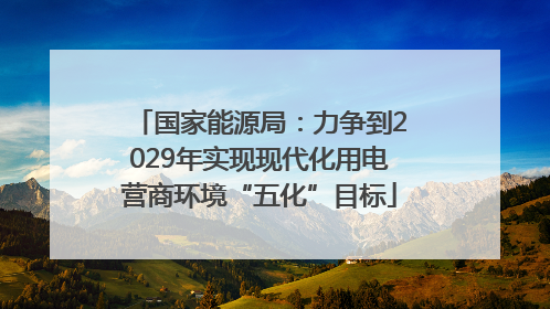 国家能源局：力争到2029年实现现代化用电营商环境“五化”目标