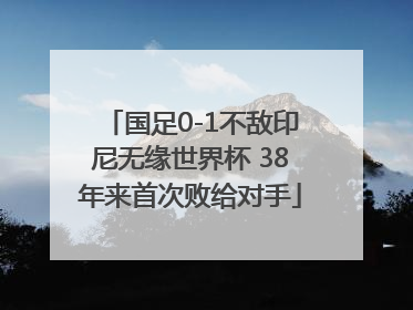 国足0-1不敌印尼无缘世界杯 38年来首次败给对手