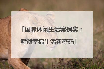 国际休闲生活案例奖：解锁幸福生活新密码