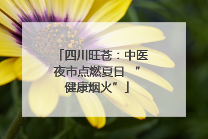 四川旺苍：中医夜市点燃夏日 “健康烟火”