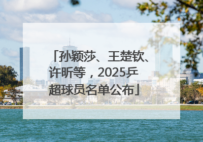 孙颖莎、王楚钦、许昕等，2025乒超球员名单公布