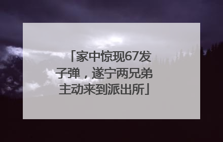 家中惊现67发子弹，遂宁两兄弟主动来到派出所