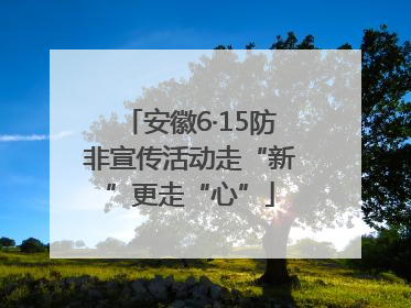 安徽6·15防非宣传活动走“新”更走“心”