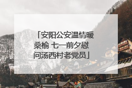 安阳公安温情暖桑榆 七一前夕慰问汤西村老党员