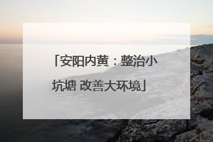 安阳内黄：整治小坑塘 改善大环境
