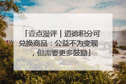 壹点漫评｜道德积分可兑换商品：公益不为变现，但需要更多鼓励