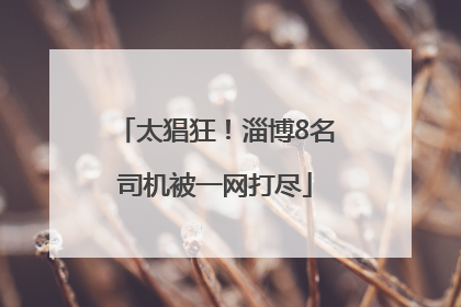 太猖狂！淄博8名司机被一网打尽