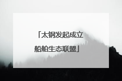 太钢发起成立船舶生态联盟