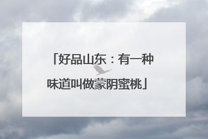 好品山东：有一种味道叫做蒙阴蜜桃