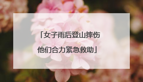 女子雨后登山摔伤 他们合力紧急救助