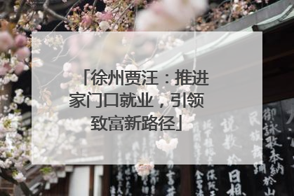 徐州贾汪：推进家门口就业，引领致富新路径