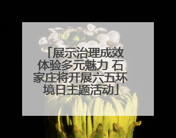 展示治理成效 体验多元魅力 石家庄将开展六五环境日主题活动