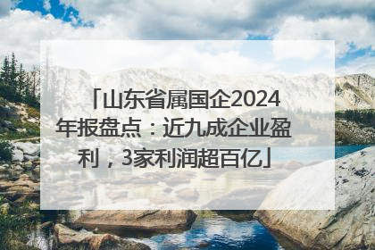 山东省属国企2024年报盘点：近九成企业盈利，3家利润超百亿