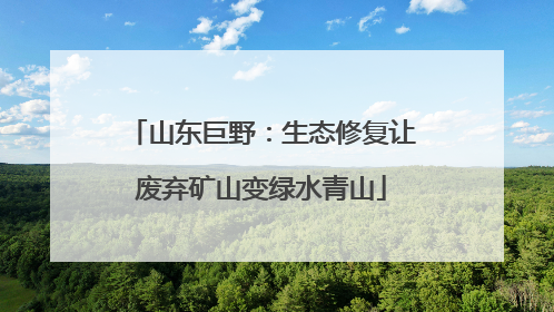 山东巨野：生态修复让废弃矿山变绿水青山