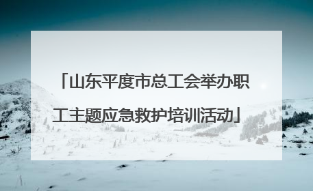 山东平度市总工会举办职工主题应急救护培训活动