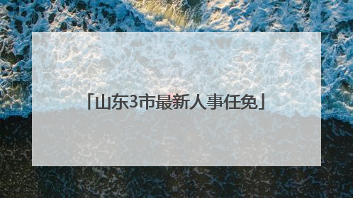 山东3市最新人事任免