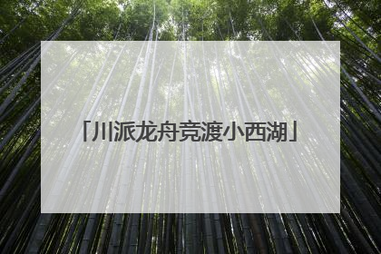 川派龙舟竞渡小西湖