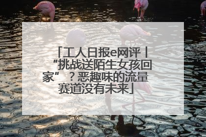 工人日报e网评丨“挑战送陌生女孩回家”？恶趣味的流量赛道没有未来