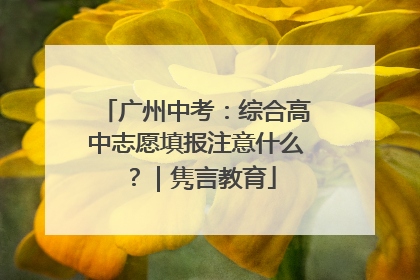 广州中考：综合高中志愿填报注意什么？｜隽言教育