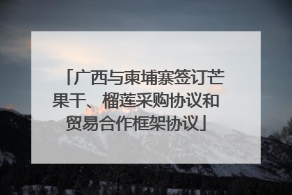 广西与柬埔寨签订芒果干、榴莲采购协议和贸易合作框架协议