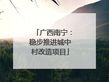 广西南宁：稳步推进城中村改造项目