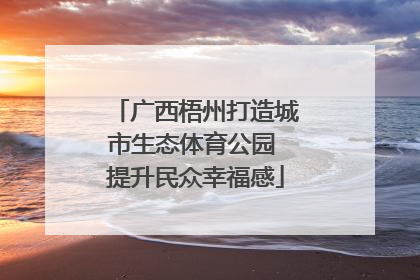 广西梧州打造城市生态体育公园 提升民众幸福感