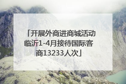 开展外商进商城活动 临沂1-4月接待国际客商13233人次