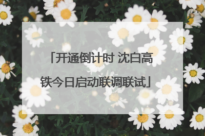 开通倒计时 沈白高铁今日启动联调联试