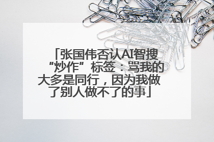 张国伟否认AI智搜“炒作”标签：骂我的大多是同行，因为我做了别人做不了的事
