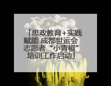 思政教育+实践赋能 成都世运会志愿者“小青椒”培训工作启动