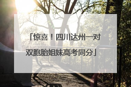 惊喜！四川达州一对双胞胎姐妹高考同分