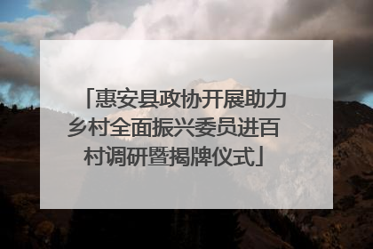 惠安县政协开展助力乡村全面振兴委员进百村调研暨揭牌仪式