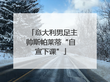 意大利男足主帅斯帕莱蒂“自宣下课”