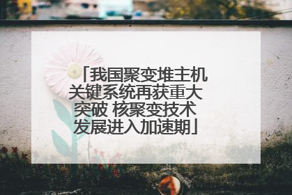 我国聚变堆主机关键系统再获重大突破 核聚变技术发展进入加速期