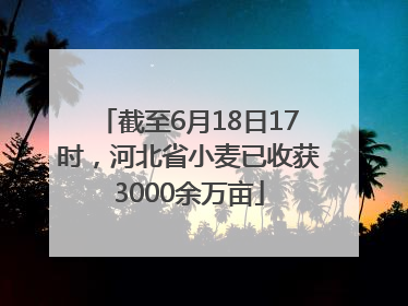 截至6月18日17时，河北省小麦已收获3000余万亩