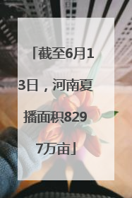 截至6月13日，河南夏播面积8297万亩