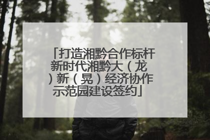打造湘黔合作标杆 新时代湘黔大（龙）新（晃）经济协作示范园建设签约