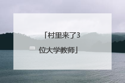 村里来了3位大学教师