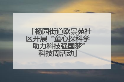 杨园街道欧景苑社区开展“童心探科学 助力科技强国梦”科技周活动