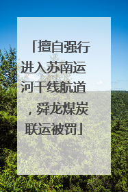 擅自强行进入苏南运河干线航道，舜龙煤炭联运被罚
