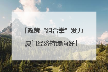 政策“组合拳”发力 厦门经济持续向好