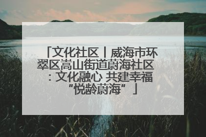 文化社区丨威海市环翠区嵩山街道蔚海社区：文化融心 共建幸福“悦龄蔚海”